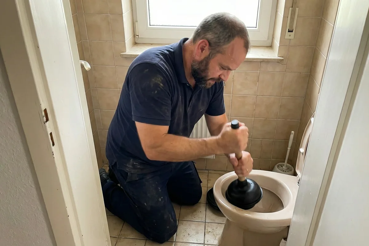 Verstopfter Abfluss vorher